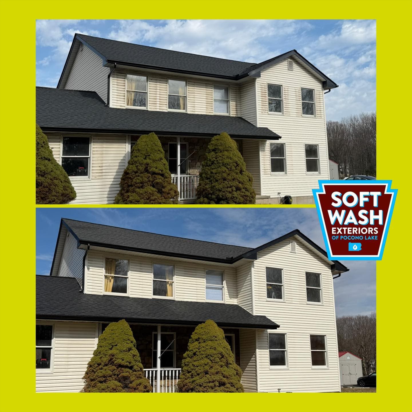 Full house exterior soft wash